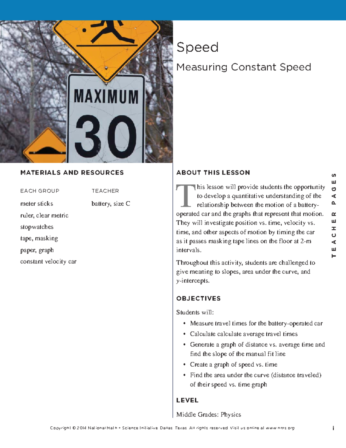 NGSS Speed Lesson: Investigating Constant Velocity Motion - Studocu