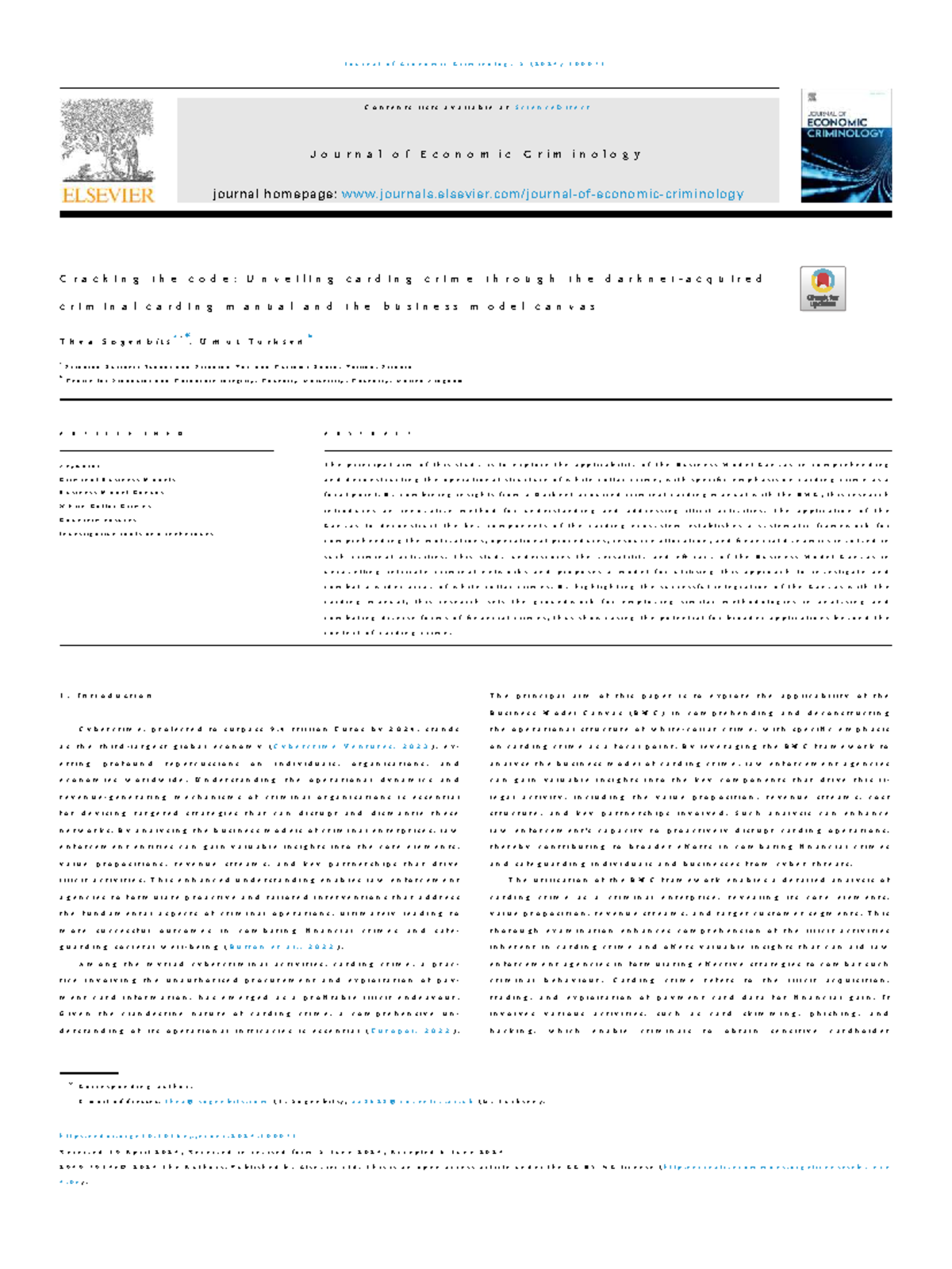 Cracking the Code: Analyzing Carding Crime via BMC and Darknet Manual ...