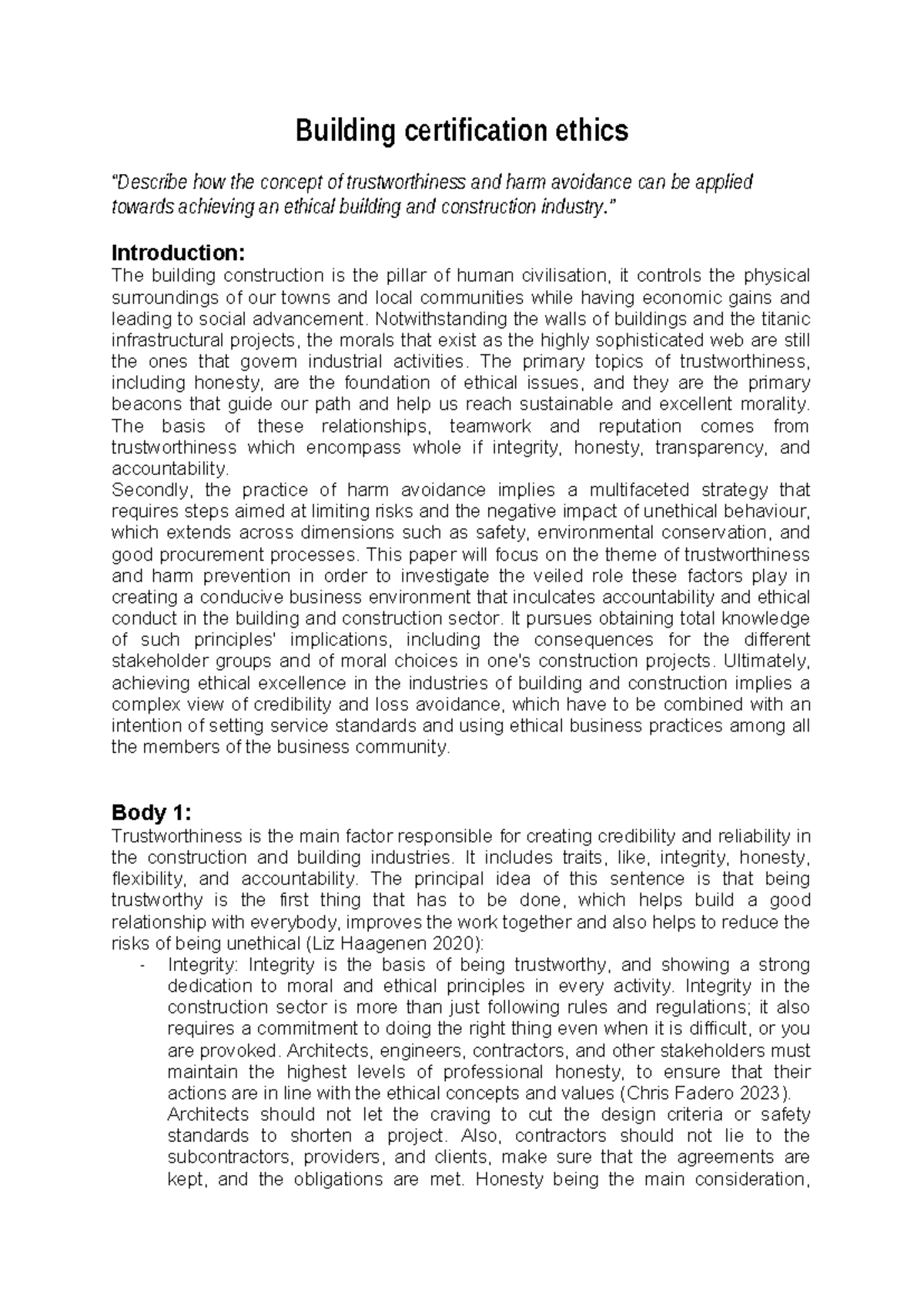 Building Certification Ethics: Assessing Trustworthiness & Harm ...