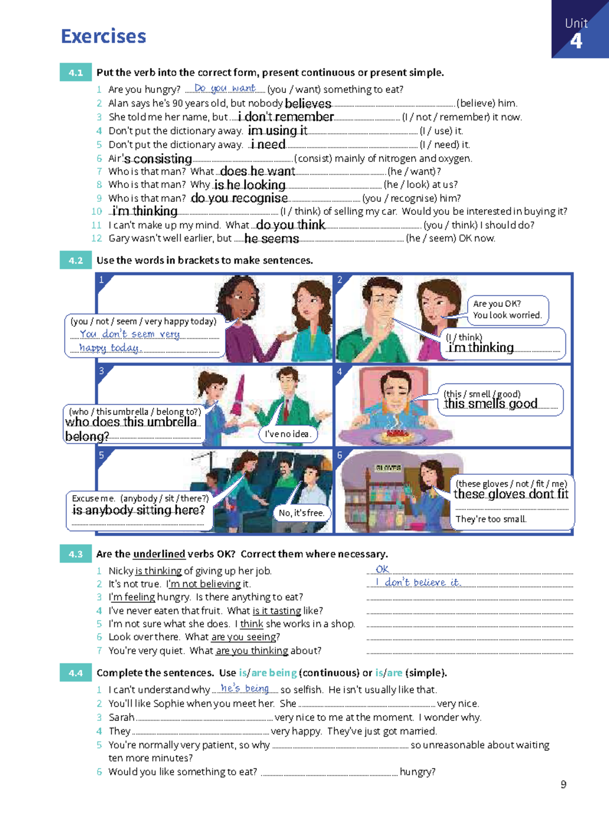 Unit Exercises 4: Present Continuous vs Present Simple Practice - Studocu