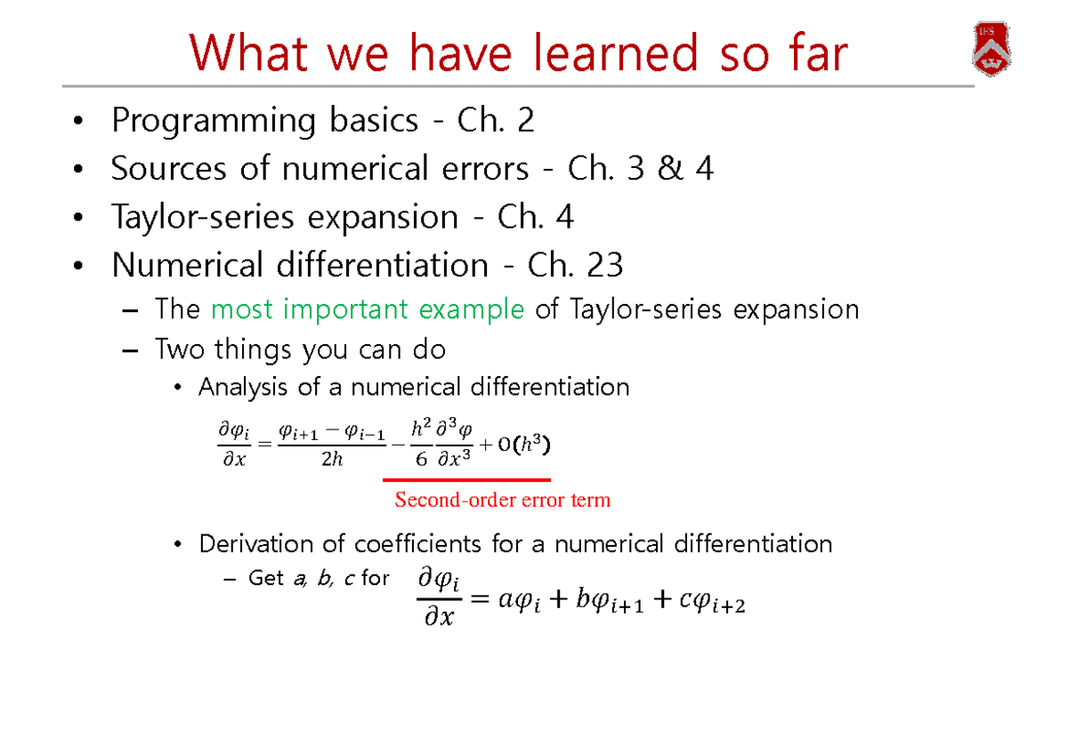 Ch. 2-6: Numerical Methods & Taylor Series - 04-Solver Notes - Studocu