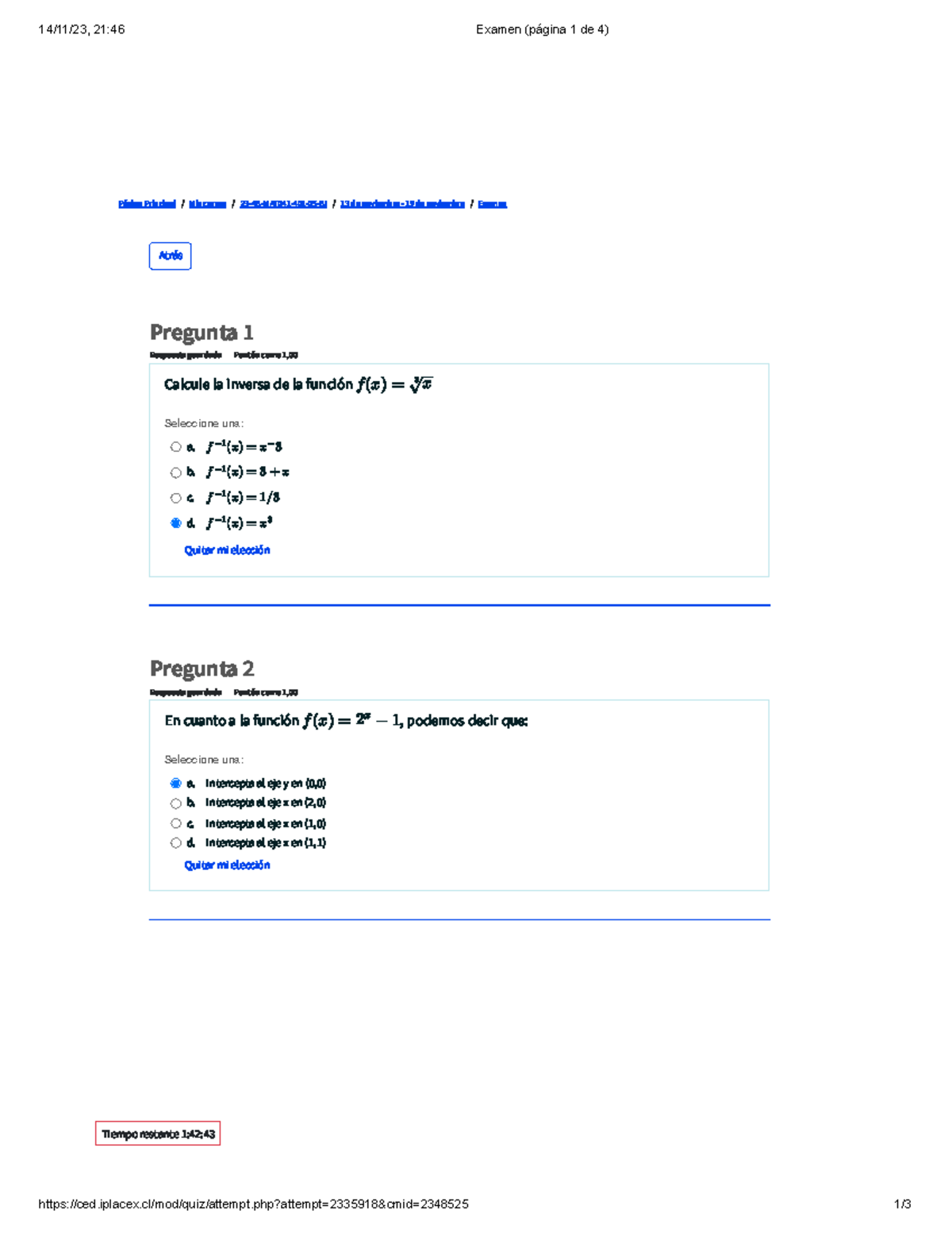 Examen Final de Cálculo MAT041-401-05-BI - Document Preview
