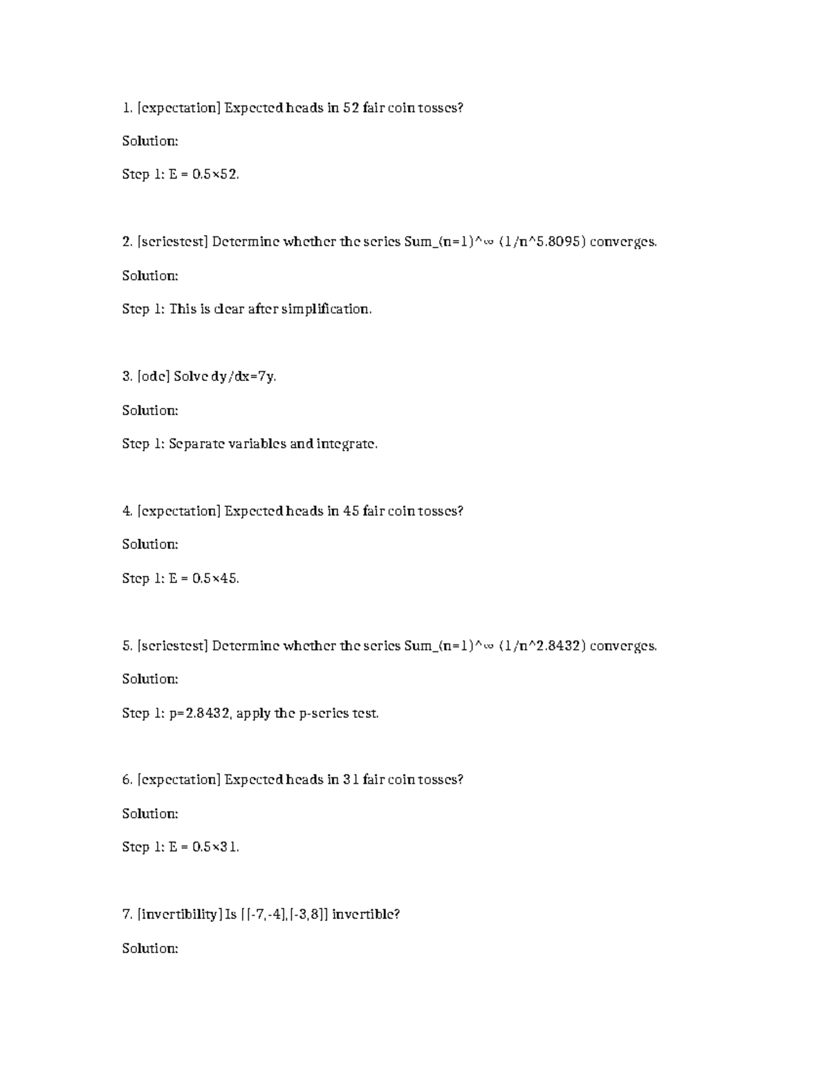 Math 2847 & 2875: Coin Toss Expectations & Series Convergence Solutions ...