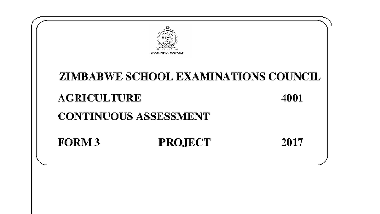 Agriculture Project Guide for Form 3 (4001) Continuous Assessment 2017 ...