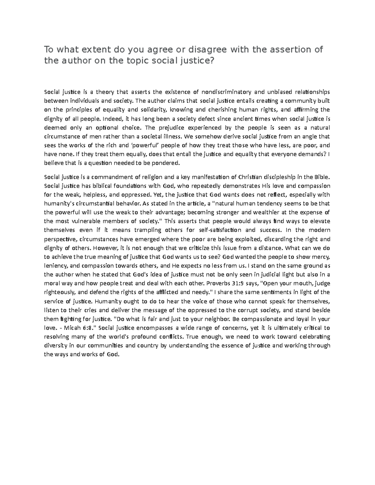Read the article attached below and answer the question - To what ...