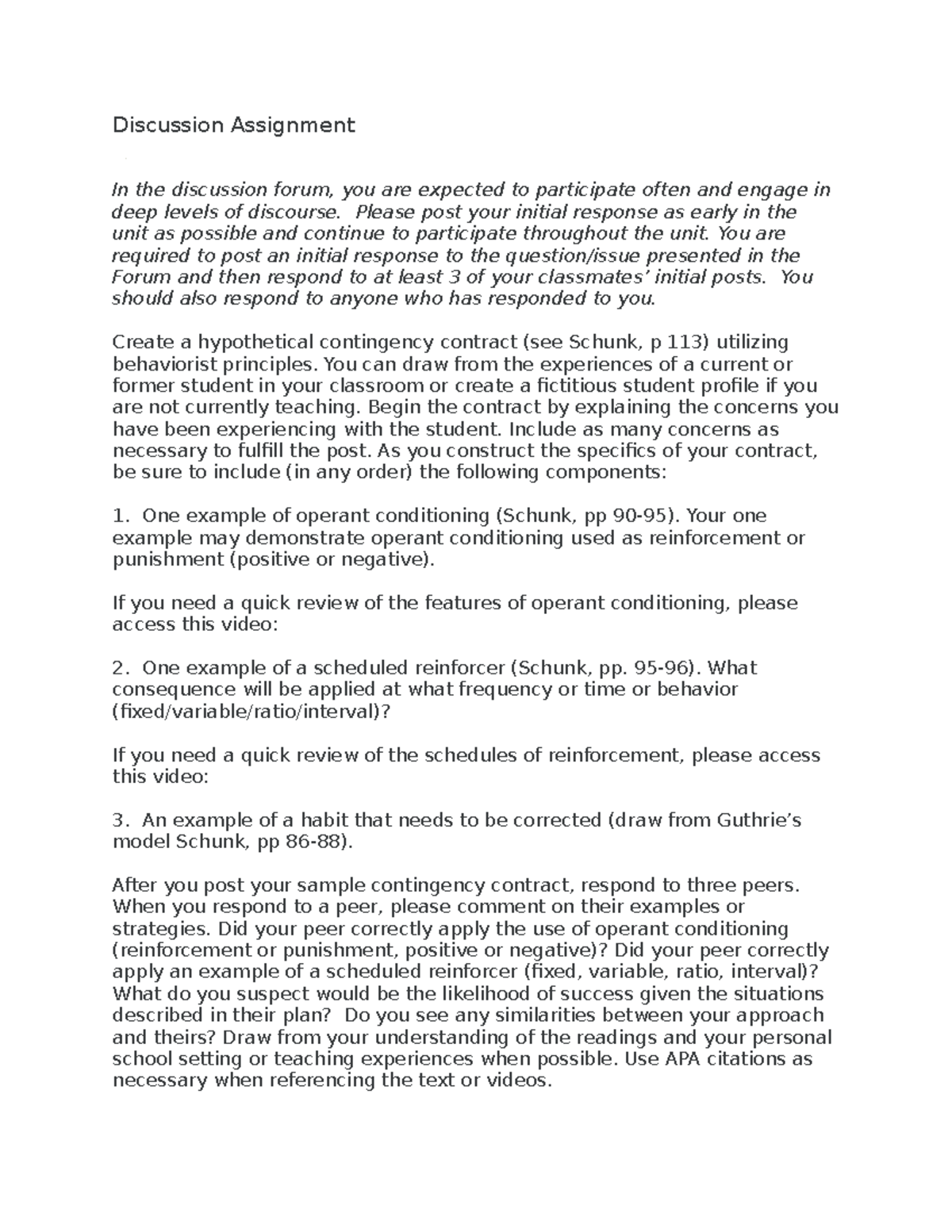 DA 2 - Discussion post 2 - Discussion Assignment In the discussion ...