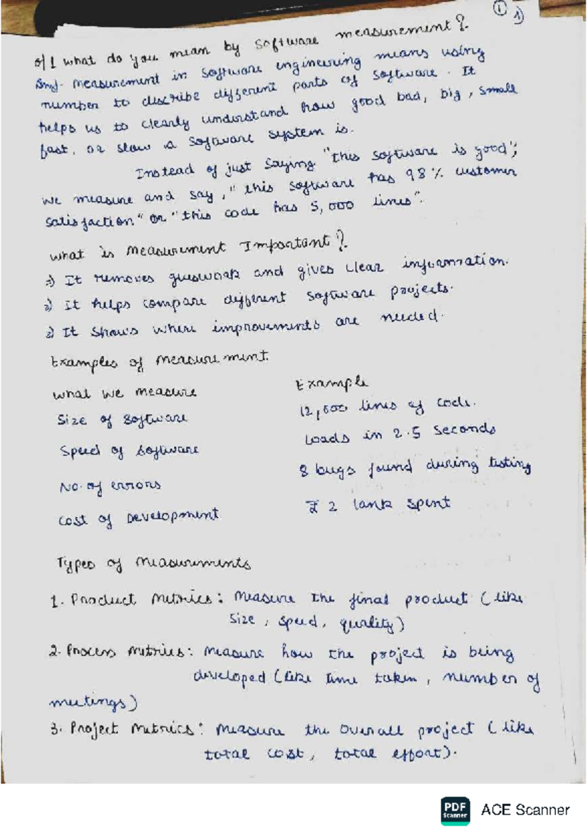SE Assignment: Understanding Software Measurement and Metrics - Studocu