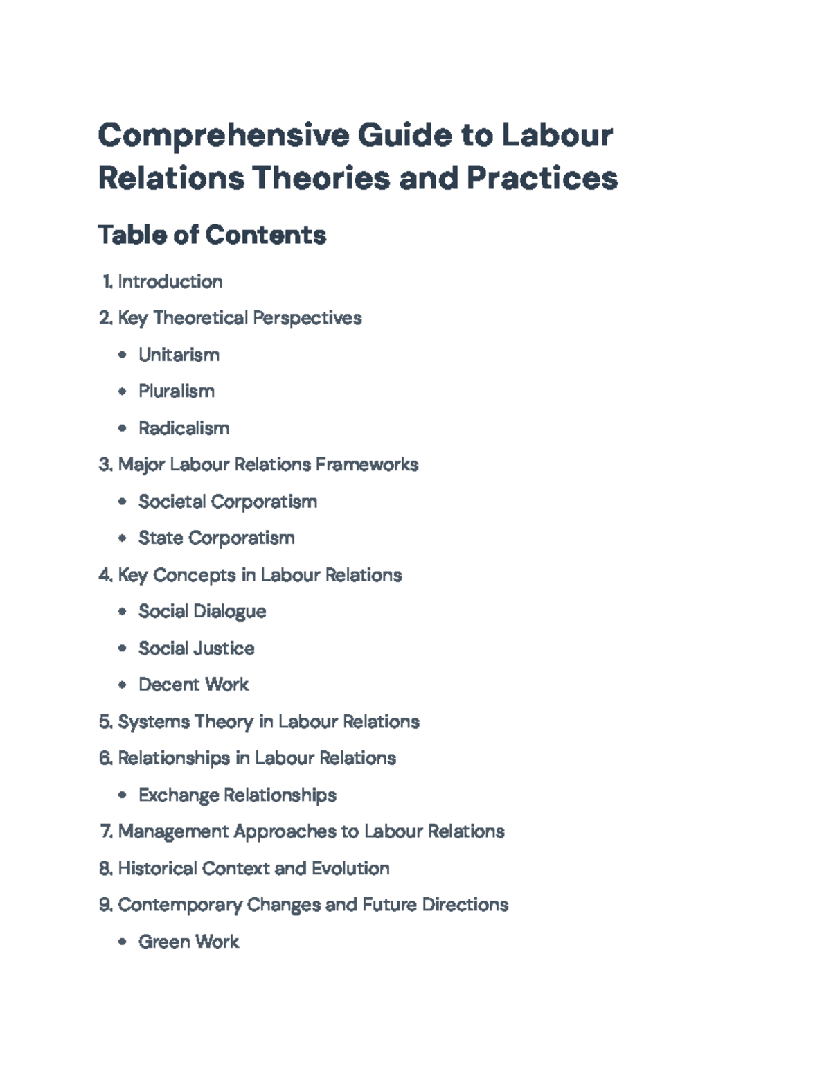Labour Relations Theories & Practices: A Detailed Study Guide - Studocu