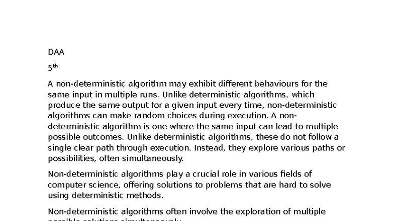 DAA 5th A: Nondeterministic Algorithms and Greedy Methods Overview ...