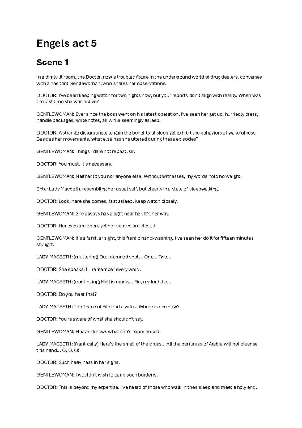 Engels Macbeth Act 5 Summary and Analysis Notes - Studeersnel