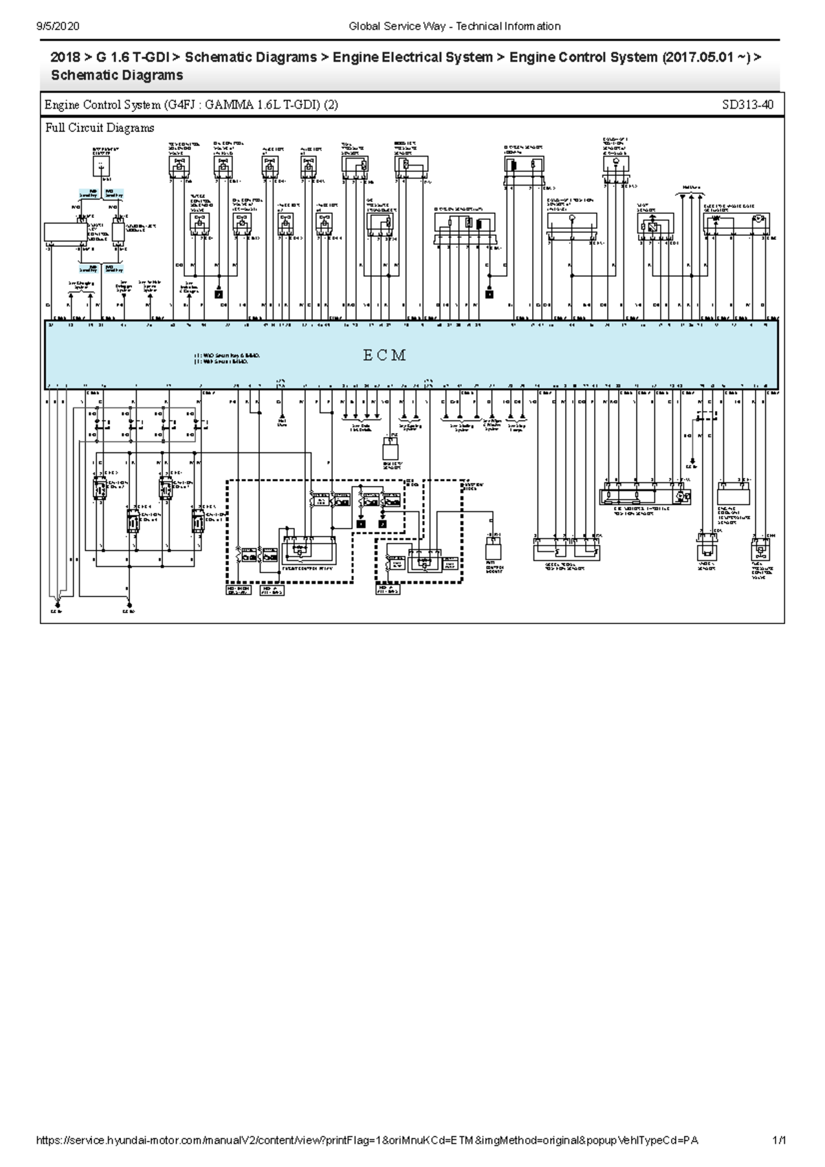2018 Sonata G 1.6 T-GDI Engine Electrical System Diagrams - Studocu