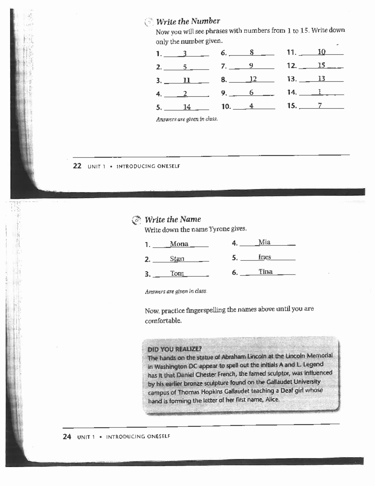 Unit 1: Exercises and Answers for Introducing Oneself - Studocu