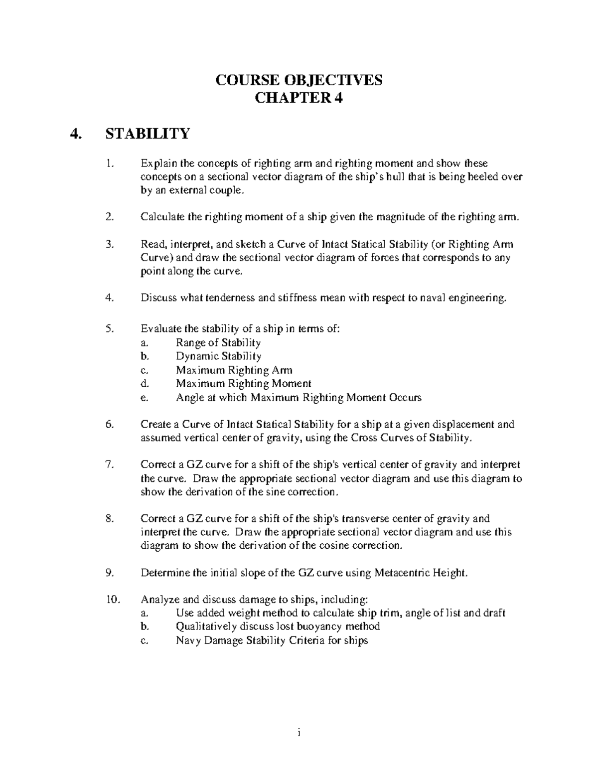 Chapter 4: Stability Concepts and Righting Moments in Naval Engineering ...
