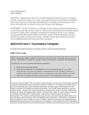 Unit 4 Touchstone - Communication at Work ( Malik) - COMM1010 ...