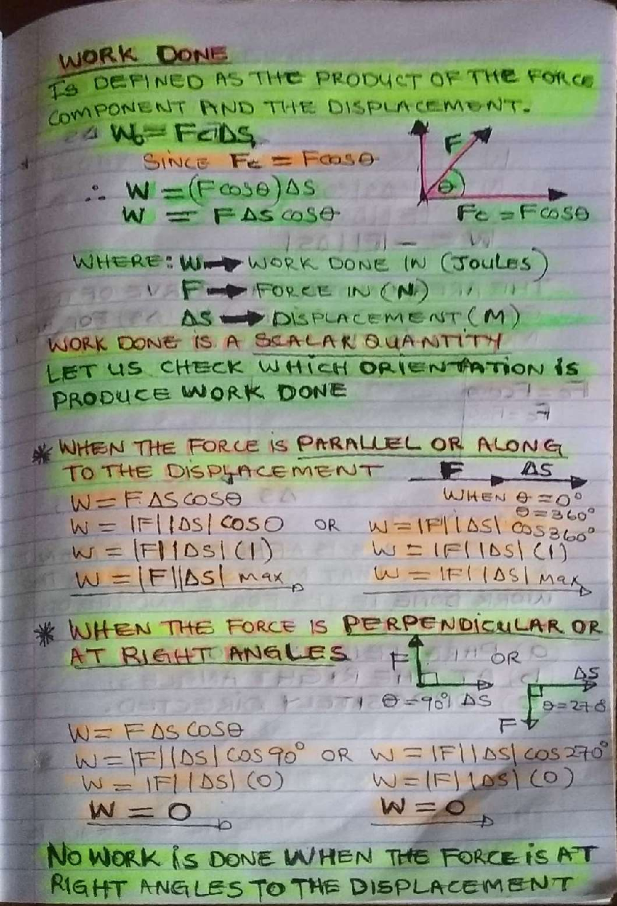 Hand Written Scan - Work Energy Power Lecture Notes - CET150S - Studocu