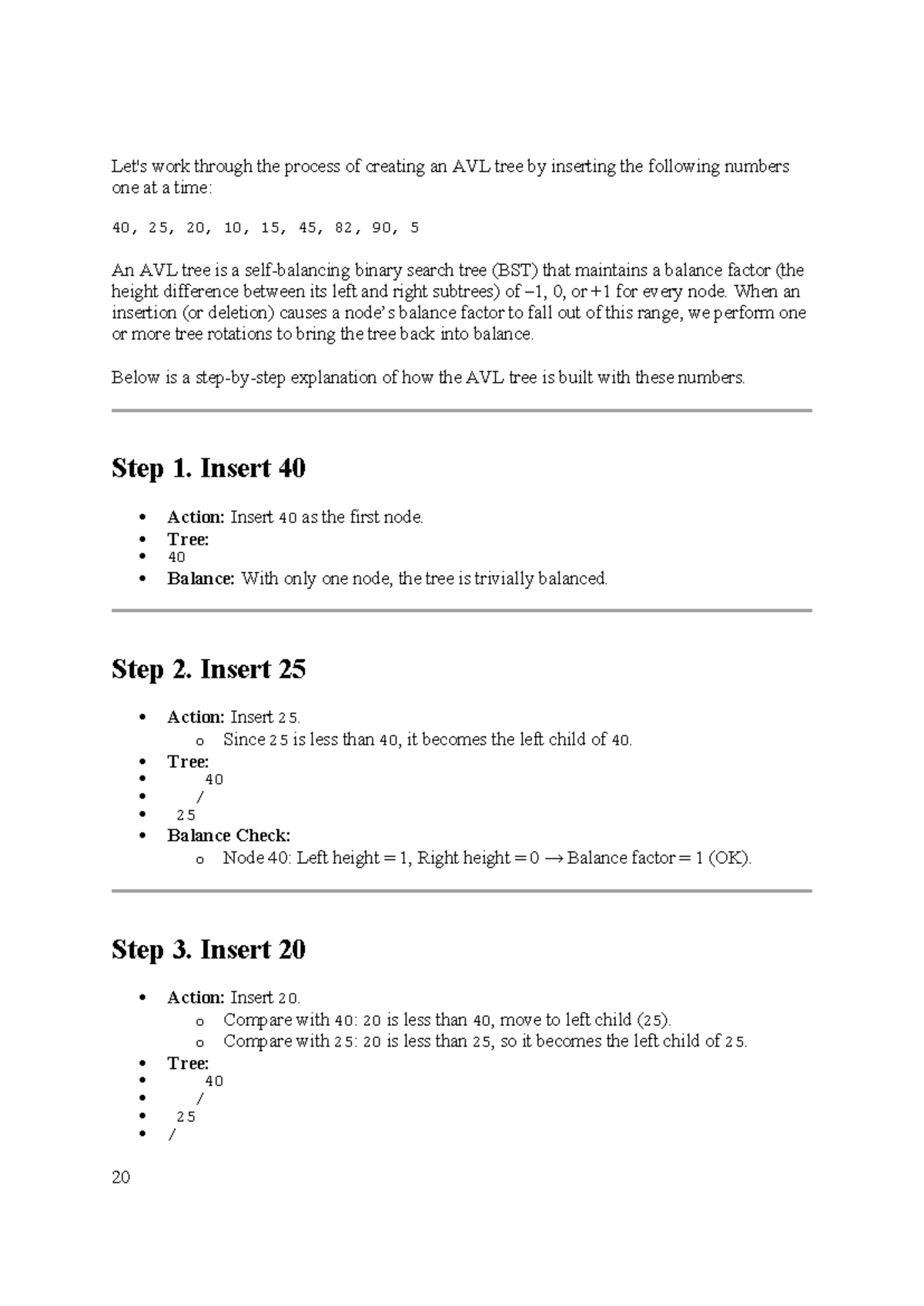 AVL Tree Construction and Balancing: Step-by-Step Guide - Studocu