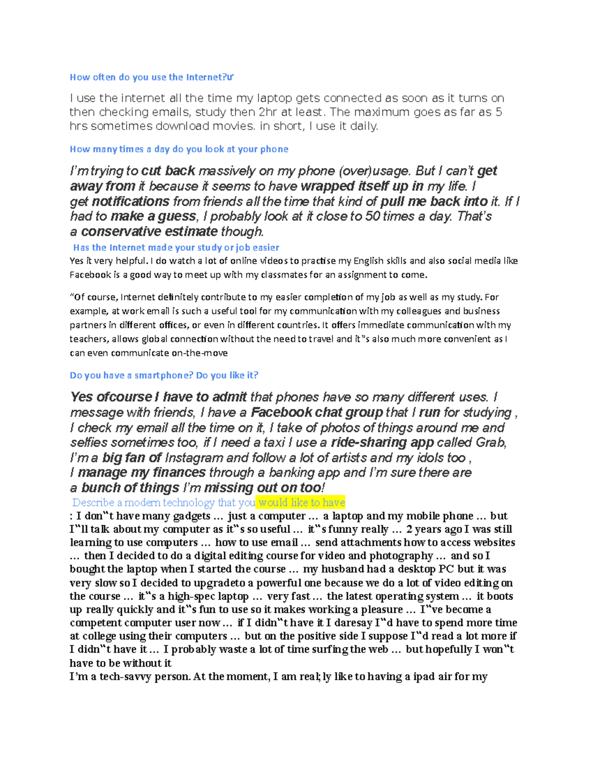 The Impact of Internet Usage on Daily Life and Studies - Studocu