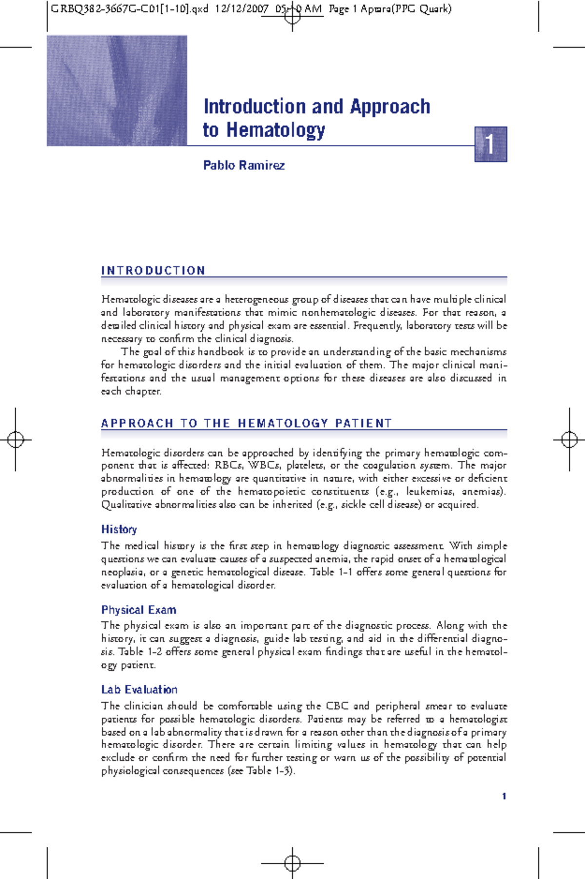 Introduction to Hematology: Key Concepts and Patient Approaches - Studocu