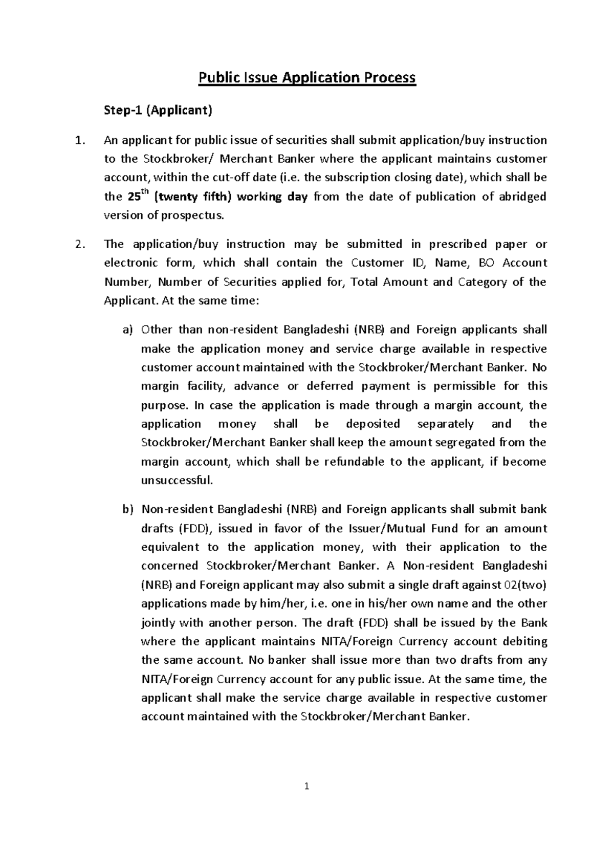 Public Issue Application Process (Proposed Amendment) - Studocu