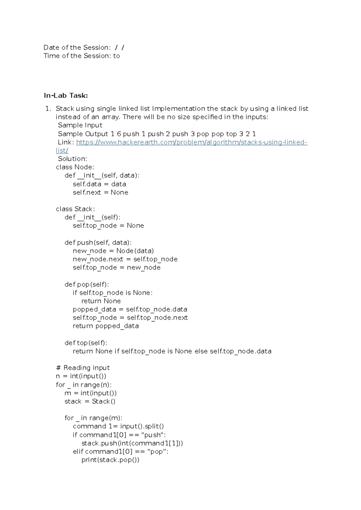 Data Structures & Algorithms: Stack Implementation & Operations (Week-6 ...