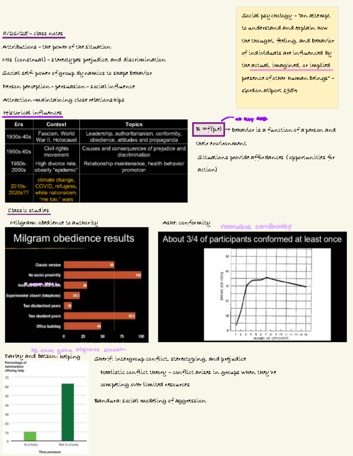 Social Psychology Class Notes (PSY 101) - Key Concepts & Theories - Studocu