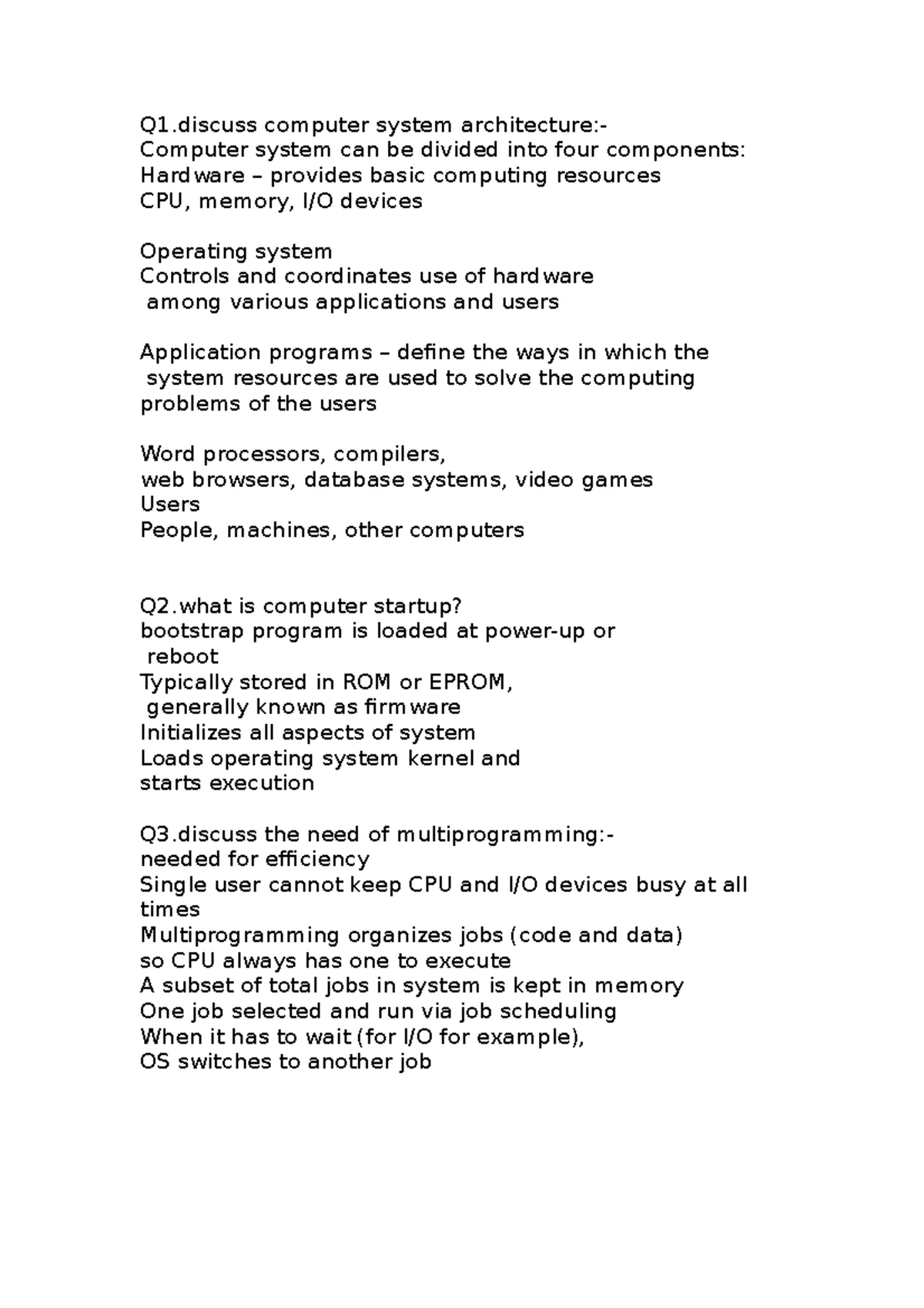 OS Notes - Overview and Key Concepts in Operating Systems - Studocu