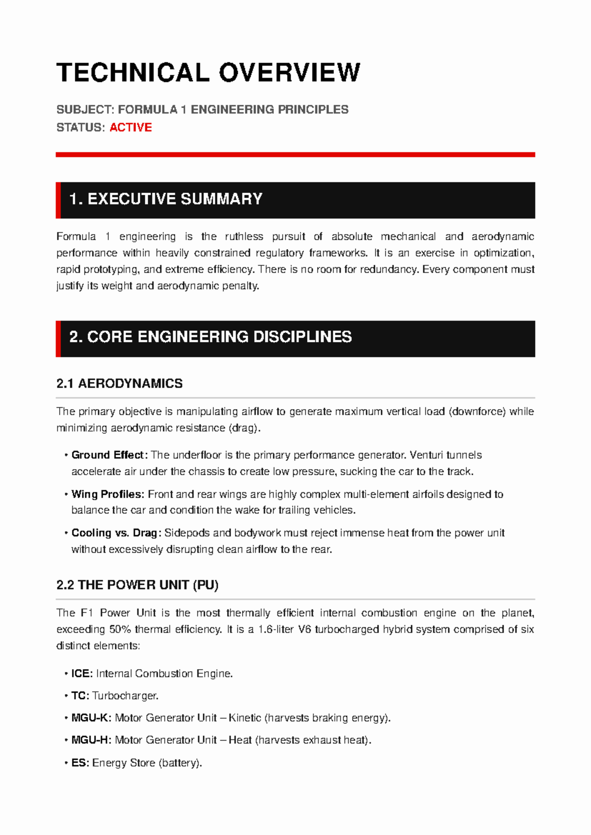 F1 Engineering Principles Overview: Key Concepts and Disciplines - Studocu