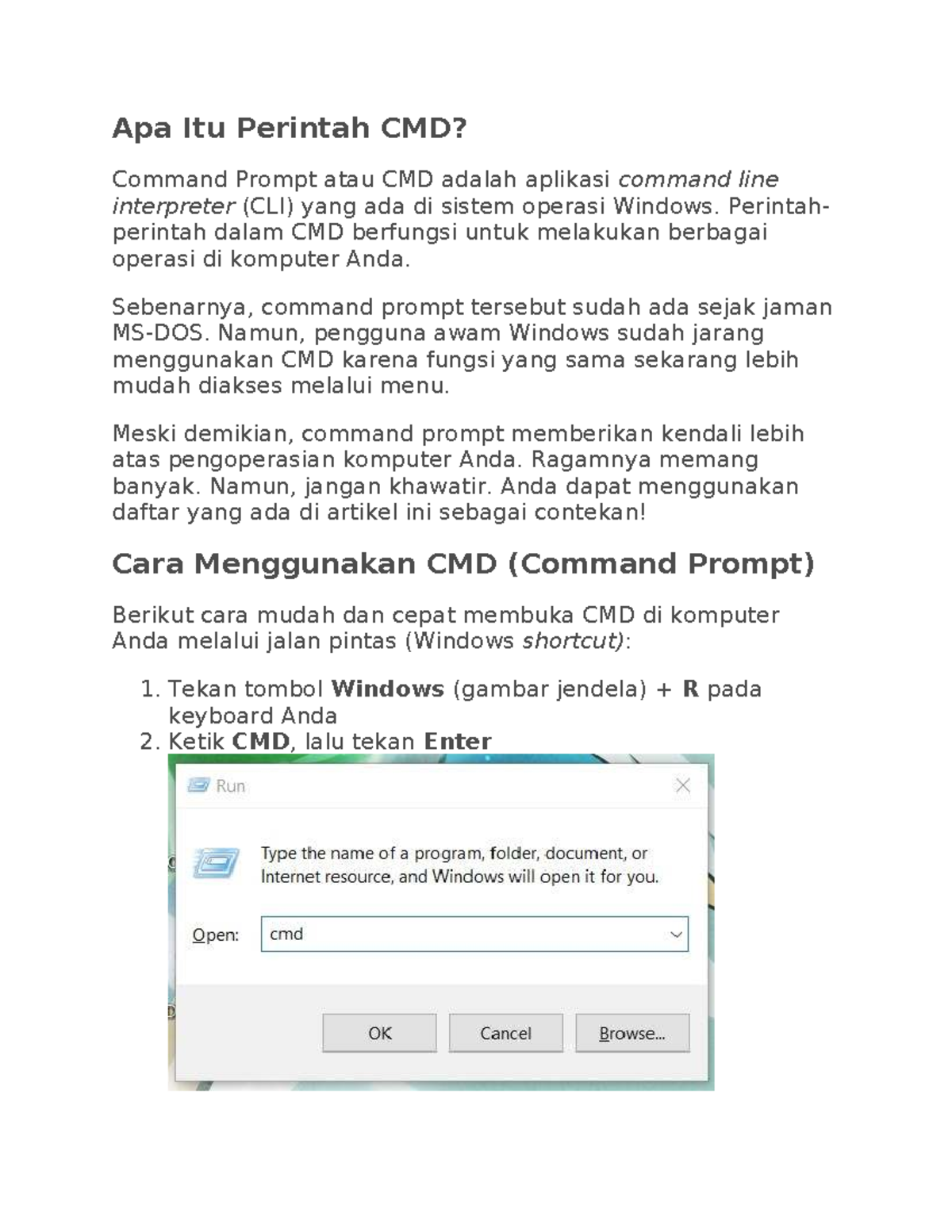 Panduan Lengkap Perintah CMD di Windows: Fungsi dan Contoh - Studocu