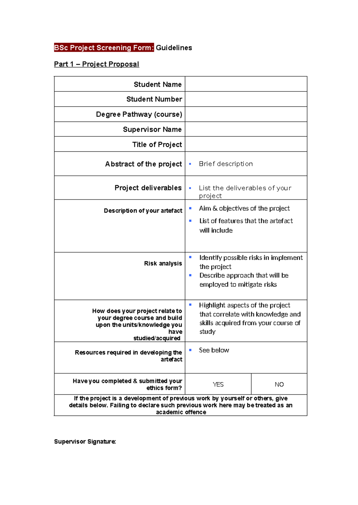 BSc Project Proposal - Anjil Raj Kharel- BSc Project Screening Form ...