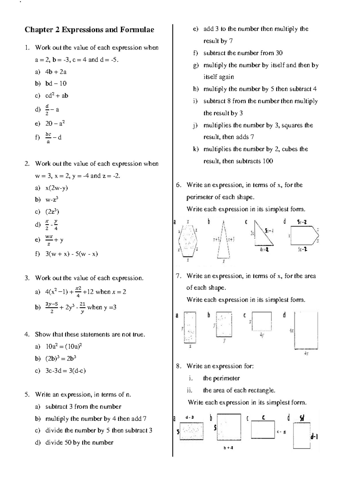 Chapter 2 Expressions and Formulae: Problem Solving Guide - Studocu