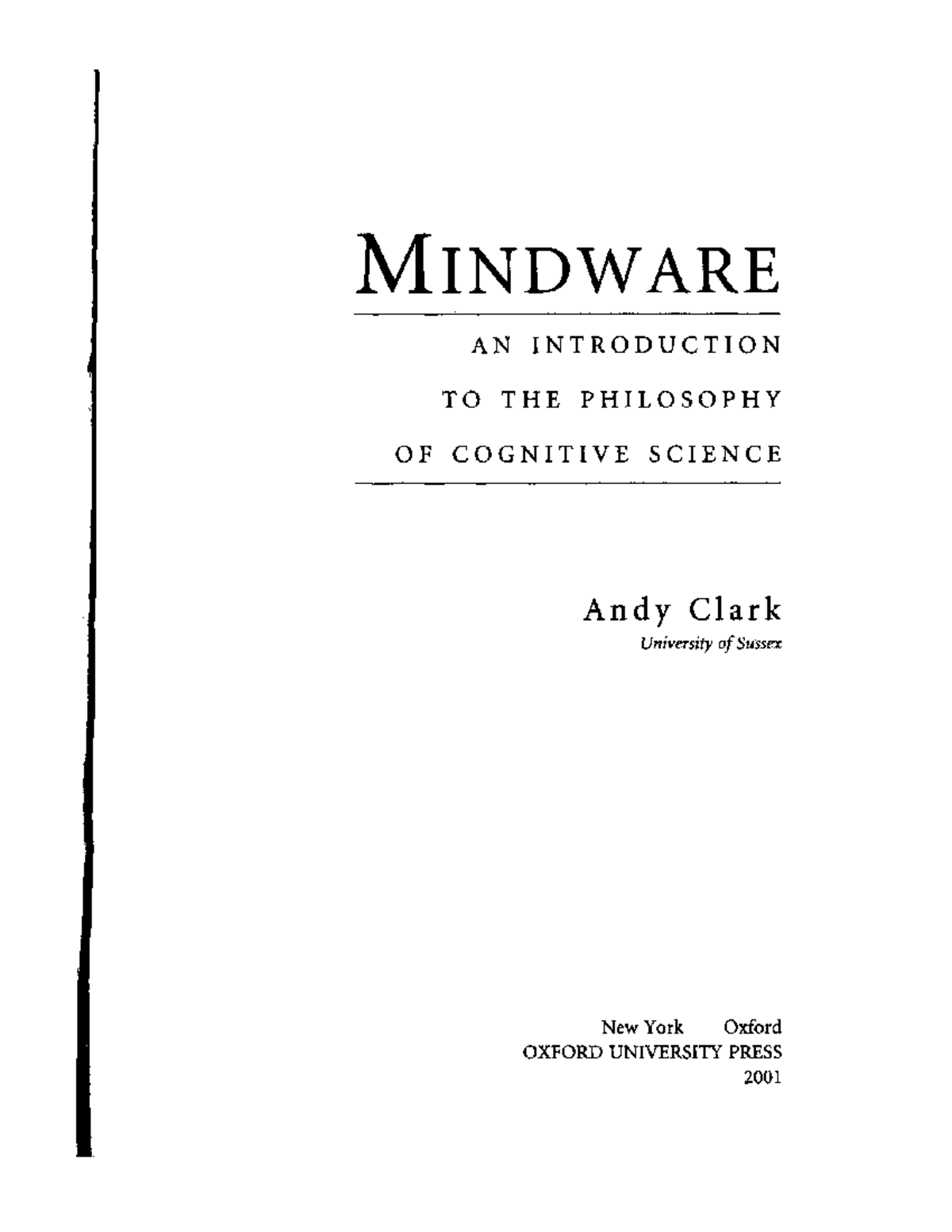 MINDWARE: An Intro to Cognitive Science Philosophy (PHIL 101) - Studocu