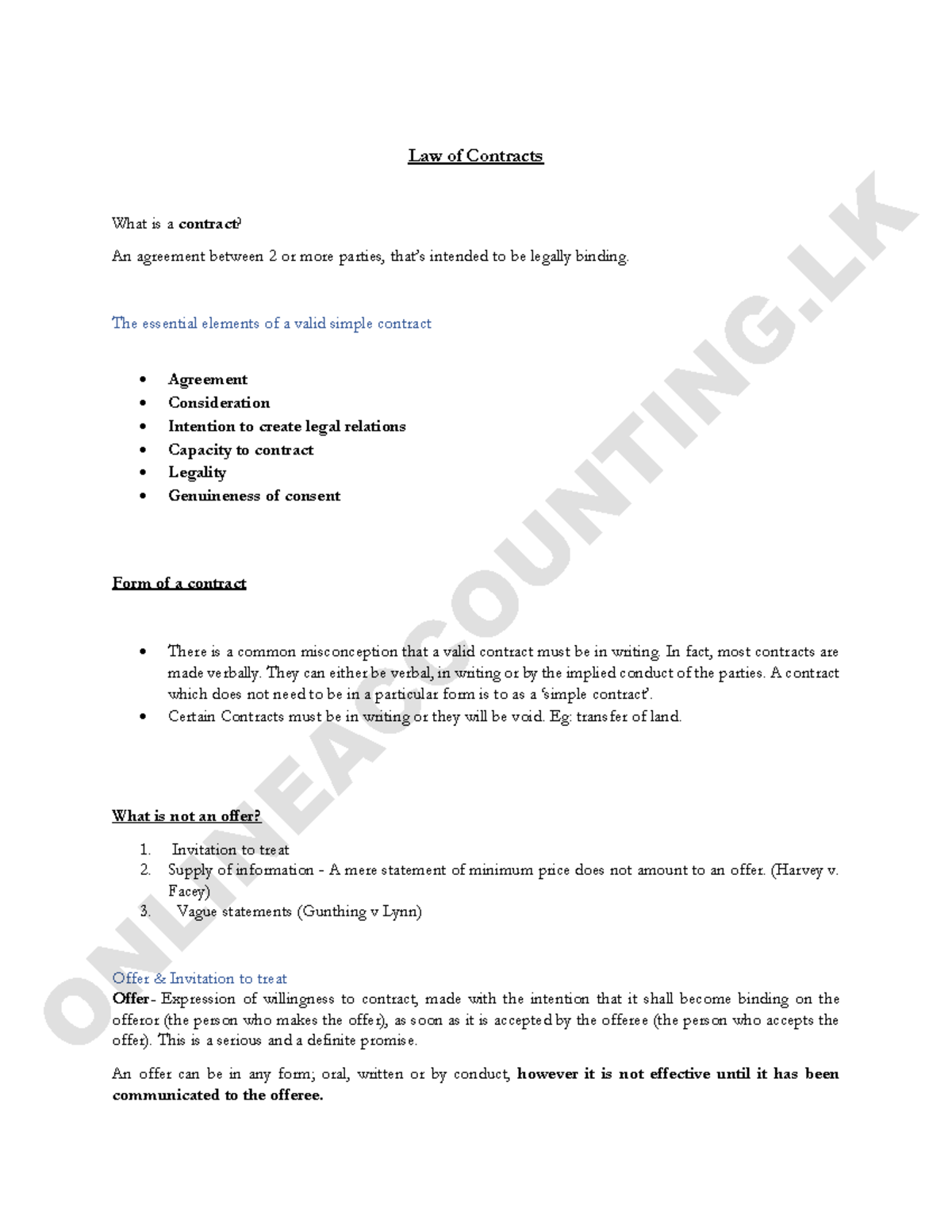 Contract Law - Law of Contracts What is a contract? An agreement ...