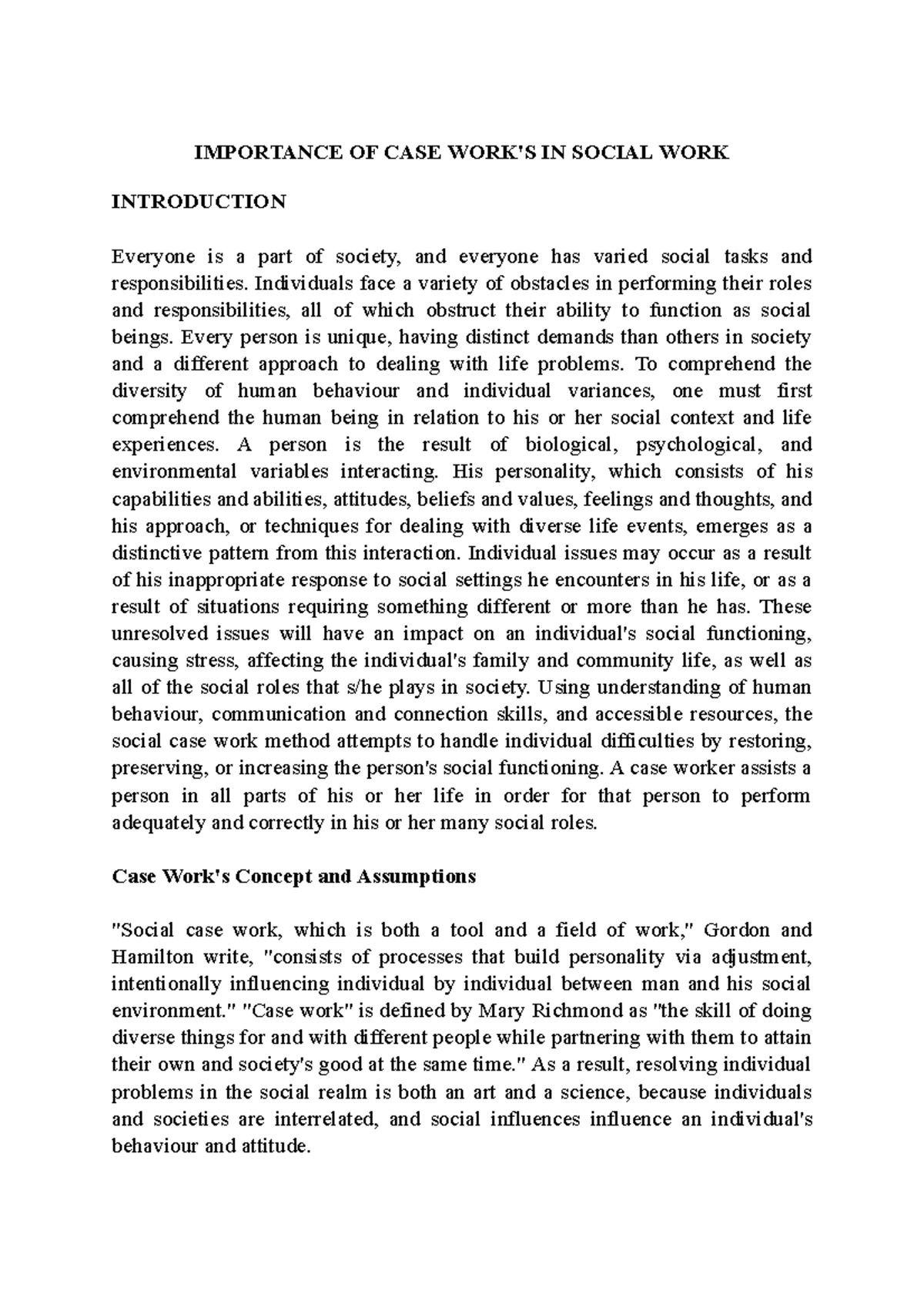 Importance of Case Work in Social Work: Key Concepts and Applications ...
