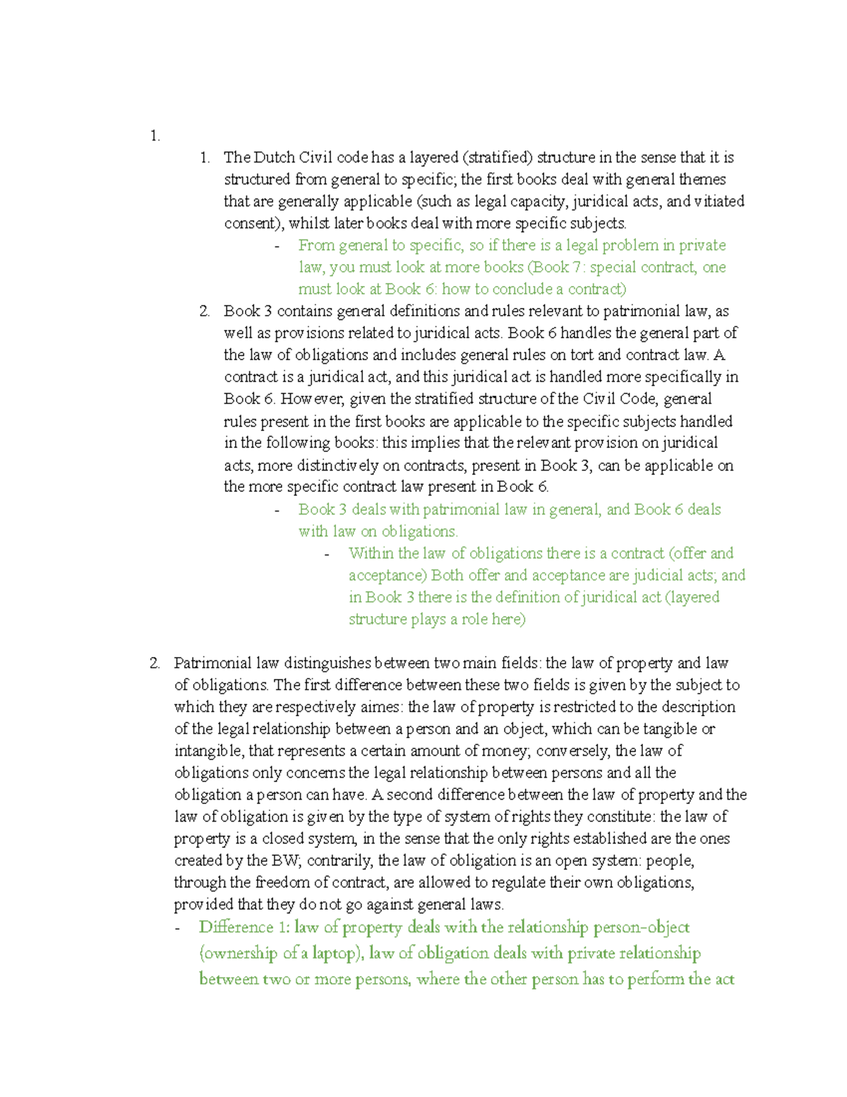 Law - WG (Week 5) - Assignment on Dutch Civil Code and Legal Concepts ...