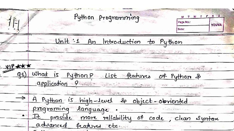 Python Programming MTWTFSS - An Intro to Python Concepts and Features ...