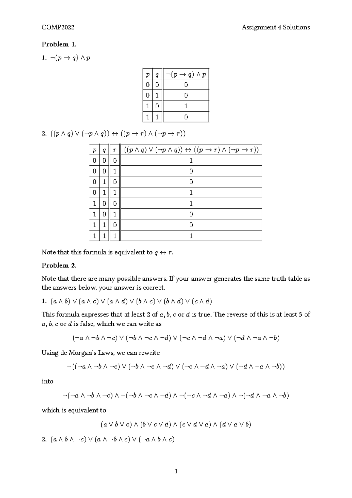 COMP2022 Assignment 4 Solutions - Detailed Explanations - Studocu