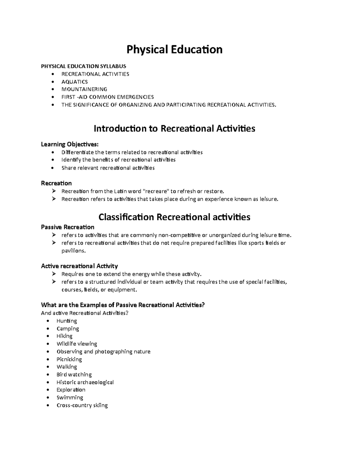 575564719-PE - Overview of Recreational Activities and Mountaineering ...