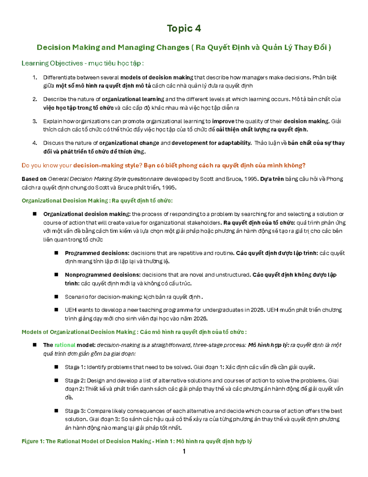 Topic 4: Decision Making and Change Management (QTQT) - Learning ...