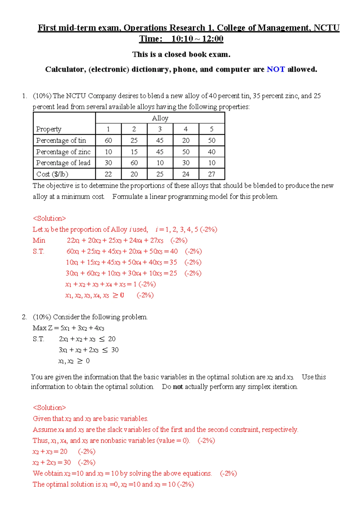 Solutions Ch08 - solution - CHAPTER 8: OTHER ALGORITHMS FOR LINEAR ...