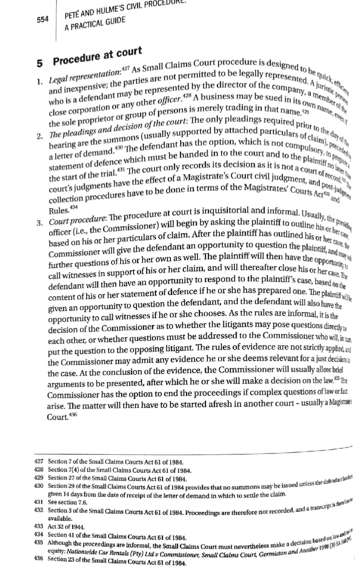 PETÉ AND CIVIL PROCEDURE: 554 A PRACTICAL GUIDE - CCIA032 - Studocu