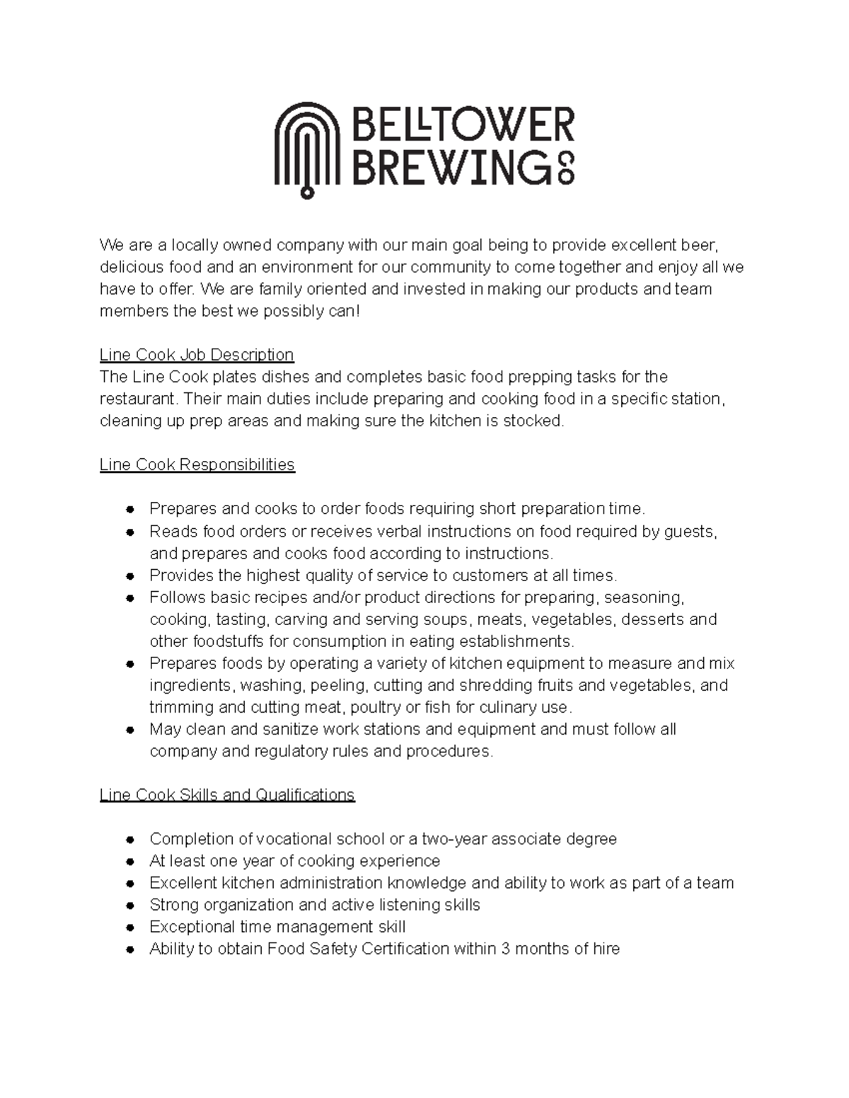 Line Cook Job Description: Roles, Responsibilities & Skills Needed ...