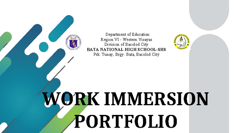 SHS Work Immersion Portfolio: Guidelines & Activities (DepEd Order No ...