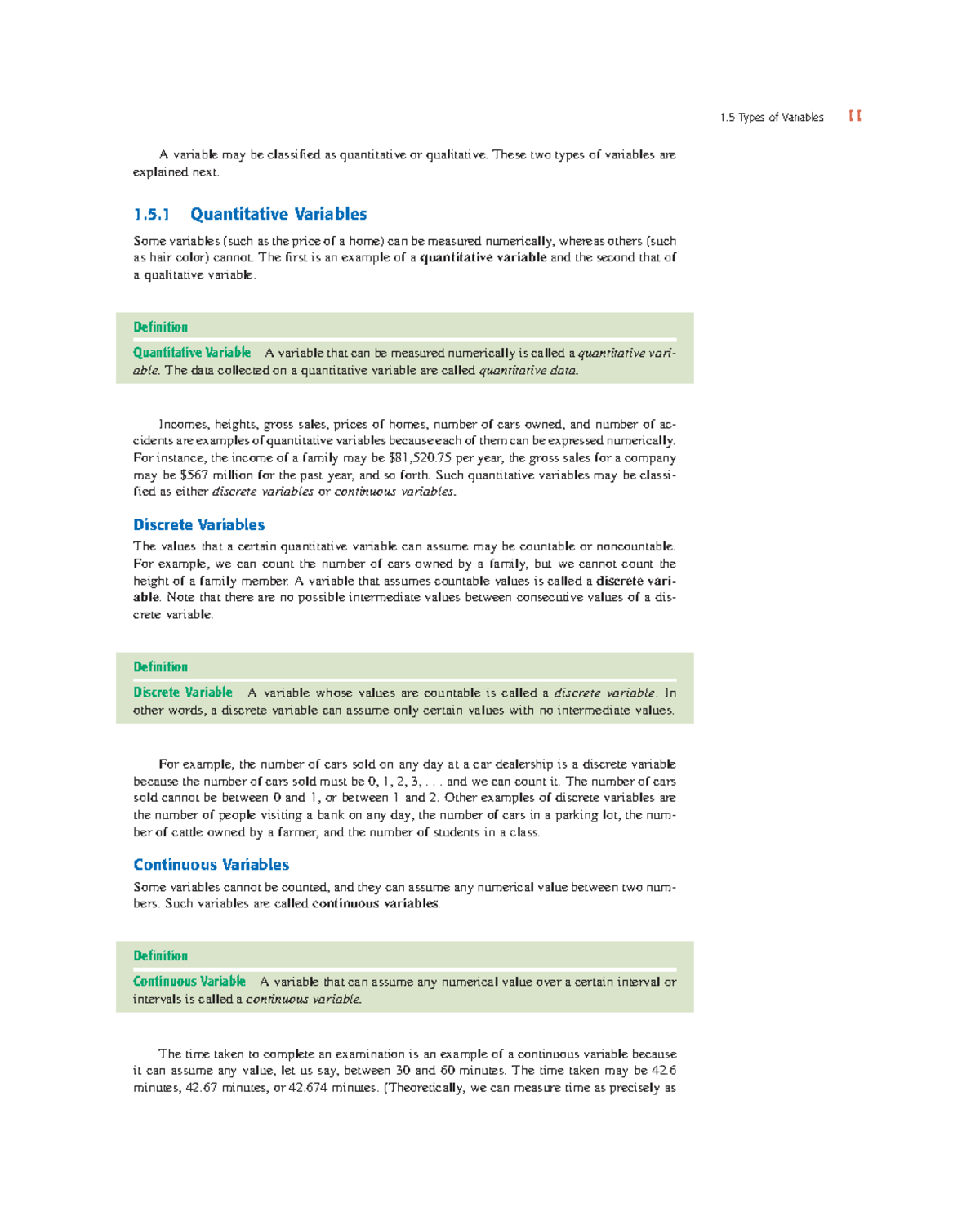 Introductory Statistics 7th Ed – Types of Variables Explained - Studocu