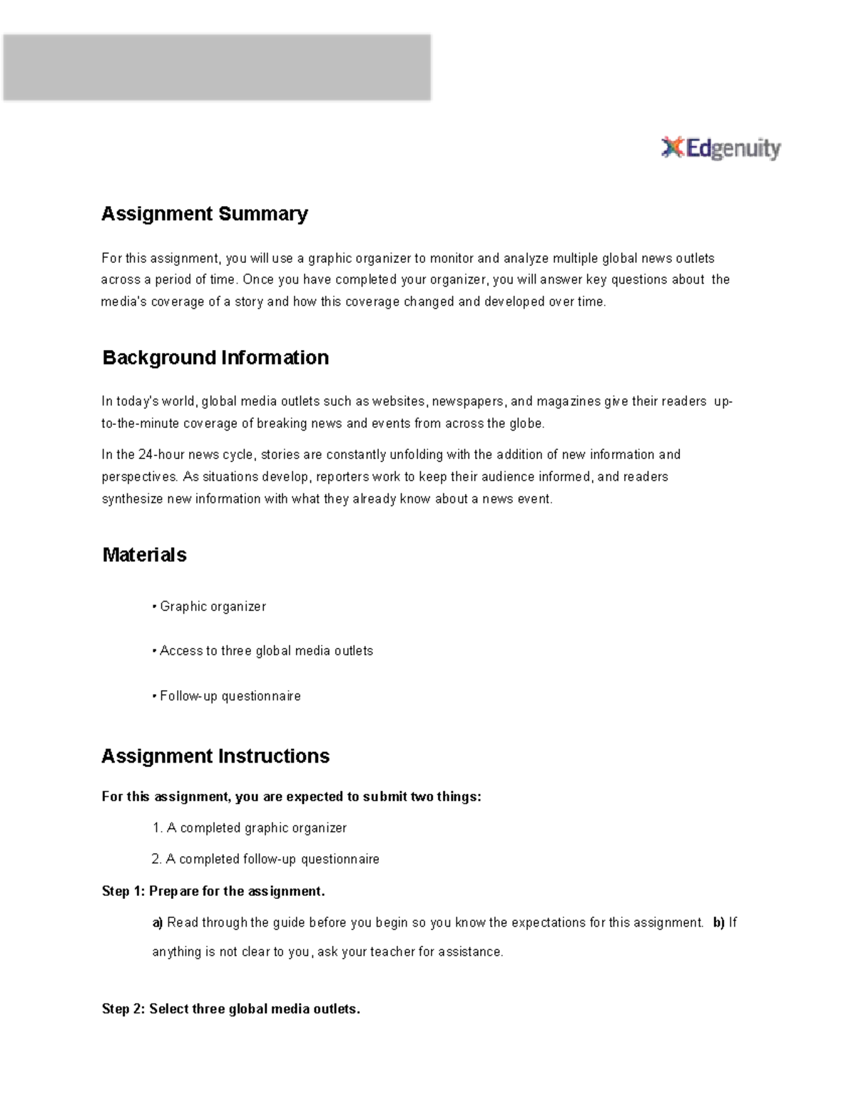 Media Coverage Analysis Assignment Summary (Course Code: TBD) - Studocu