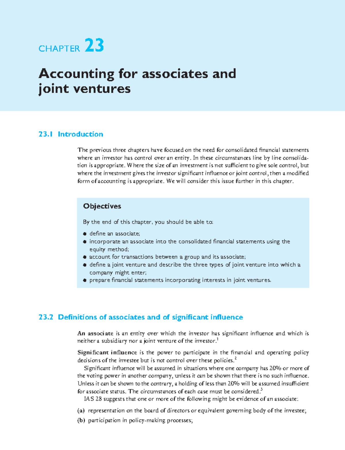24. Chapter 23 - Accounting for associates and joint ventures - CHAPTER ...