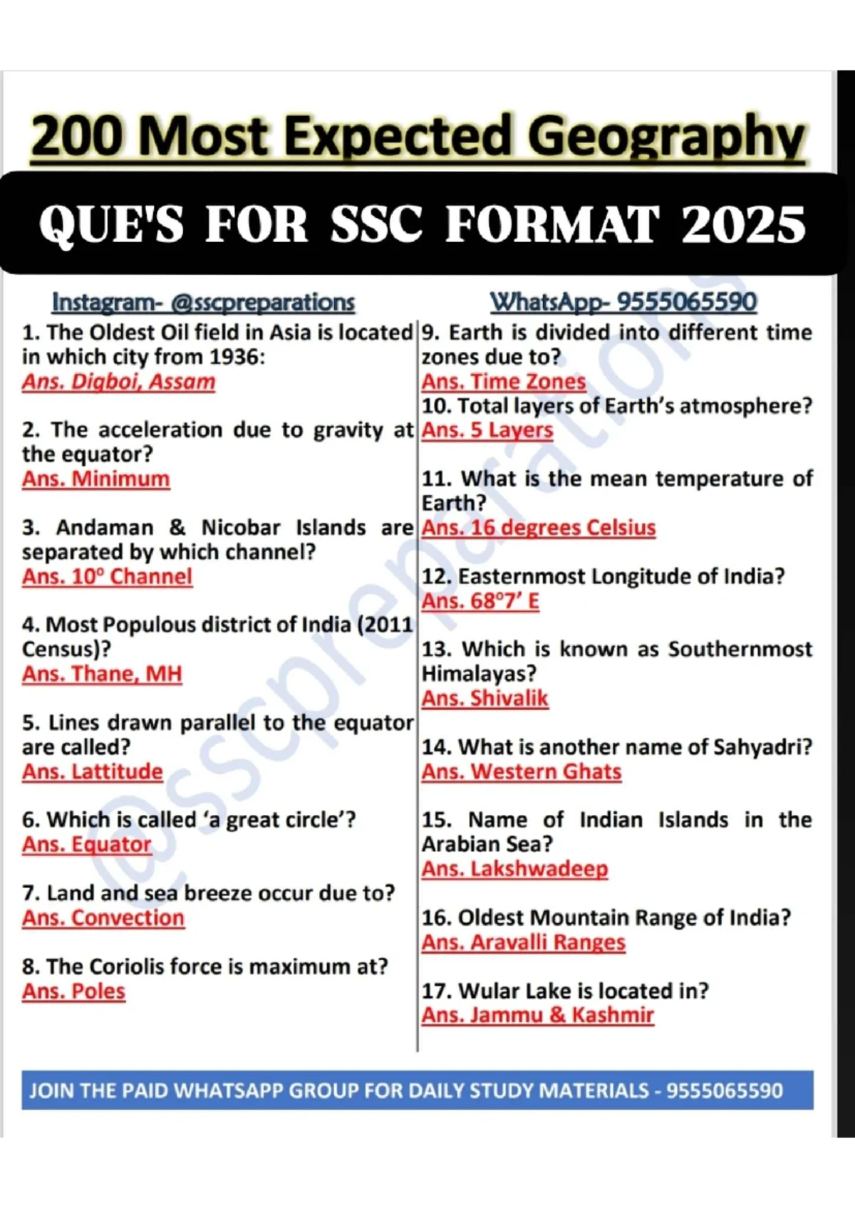 GK SSC 1 - Comprehensive Geography Notes for Competitive Exams - Studocu