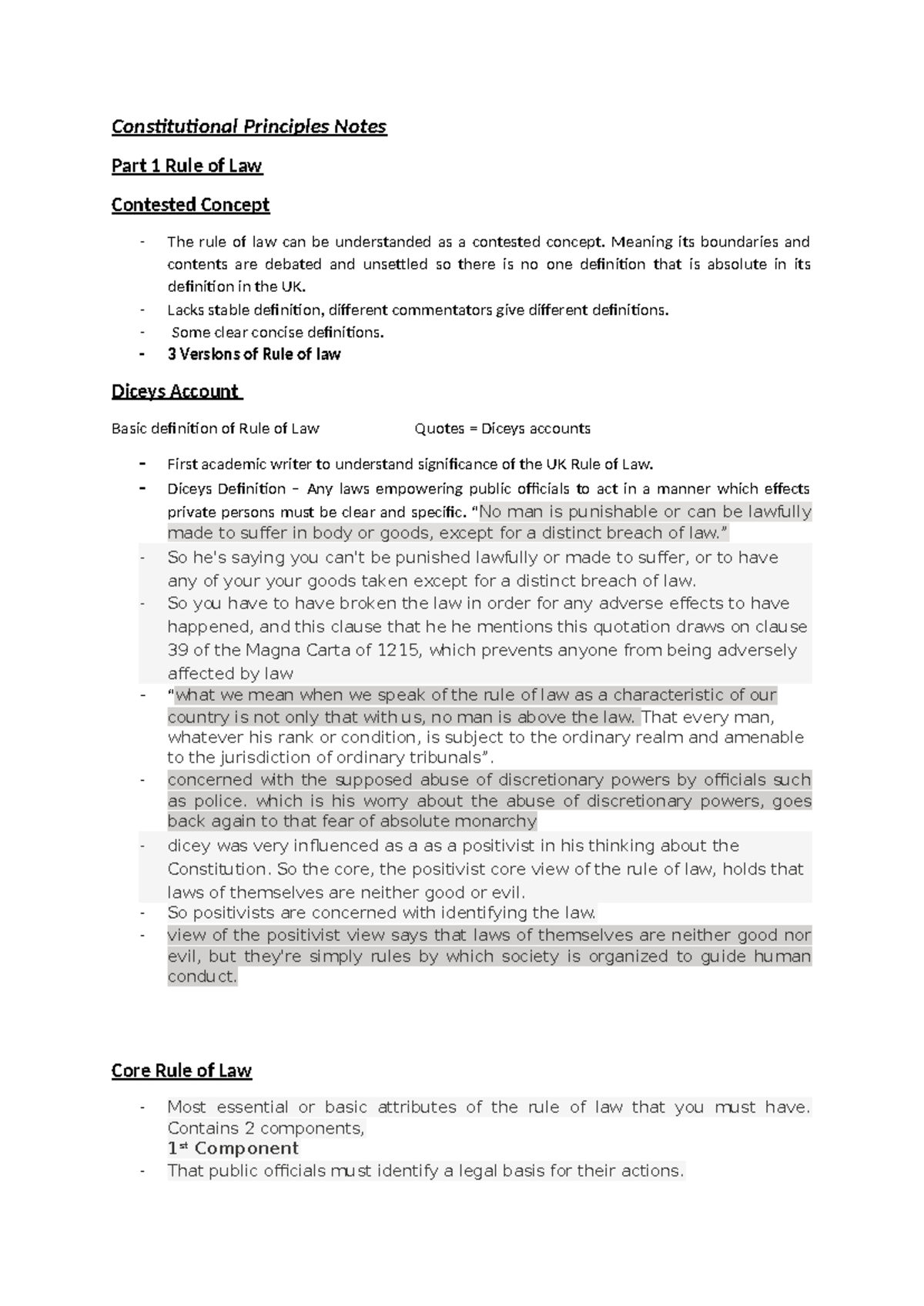 Public Law - Lecture 3: Constitutional Principles Overview - Studocu