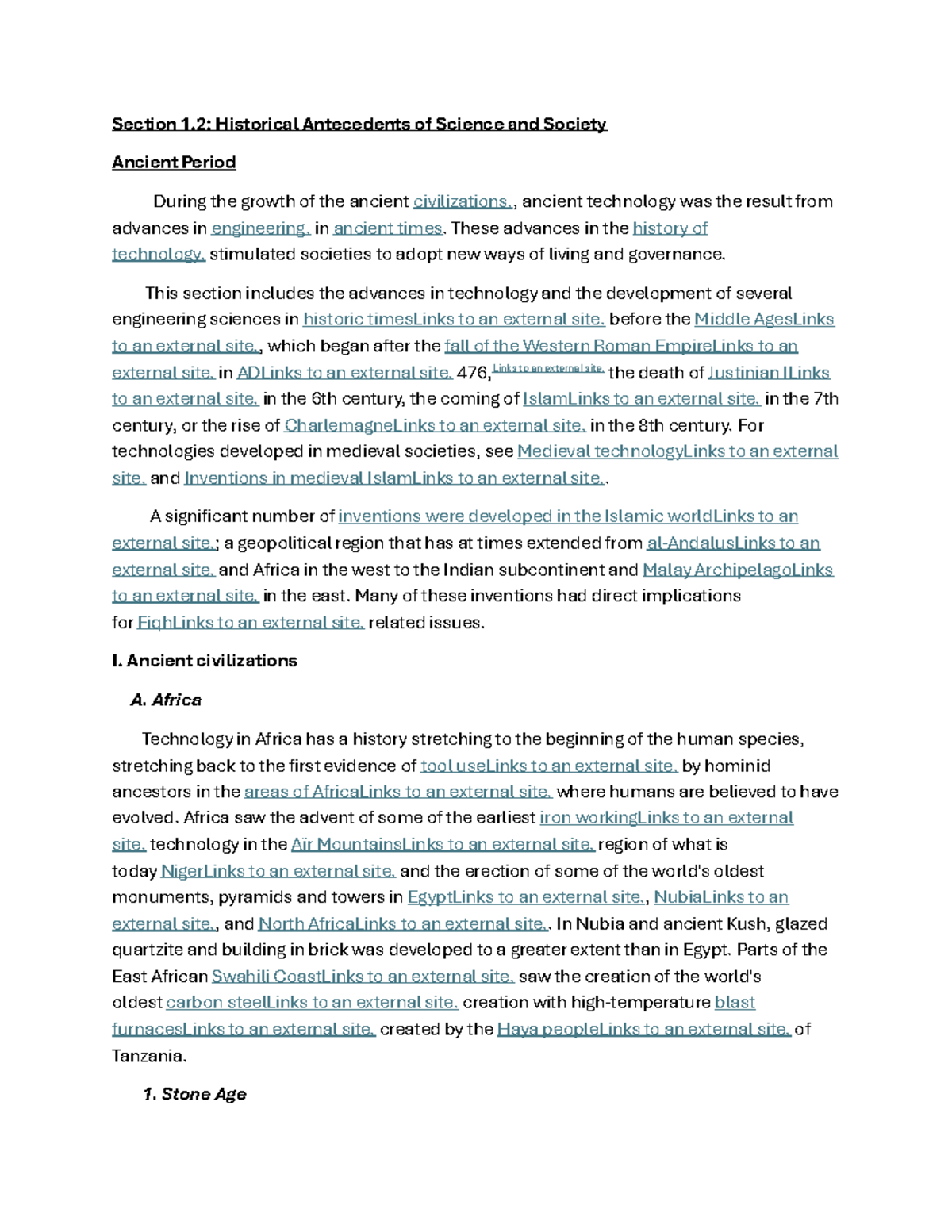STS 101: Historical Antecedents of Science and Society - Prelim Notes ...