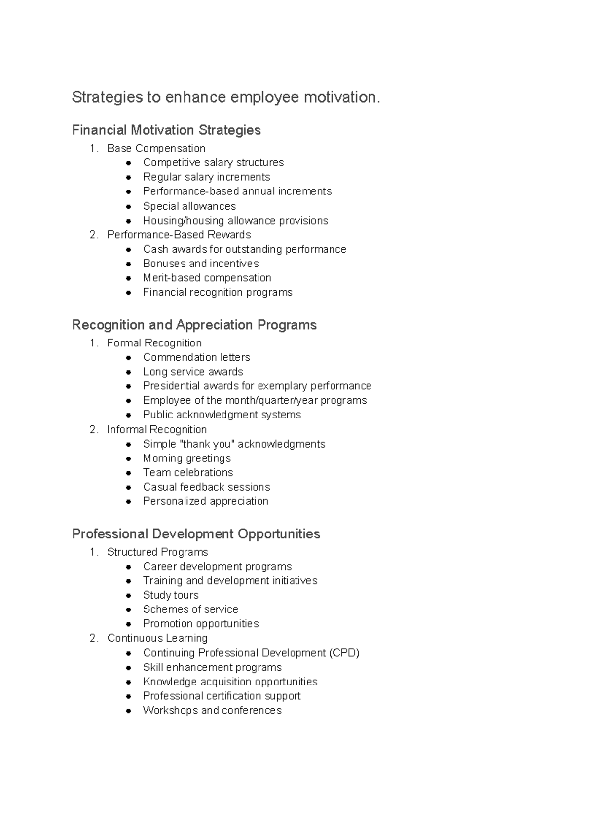 HBC2105 Group Assignment: Strategies to Enhance Employee Motivation ...