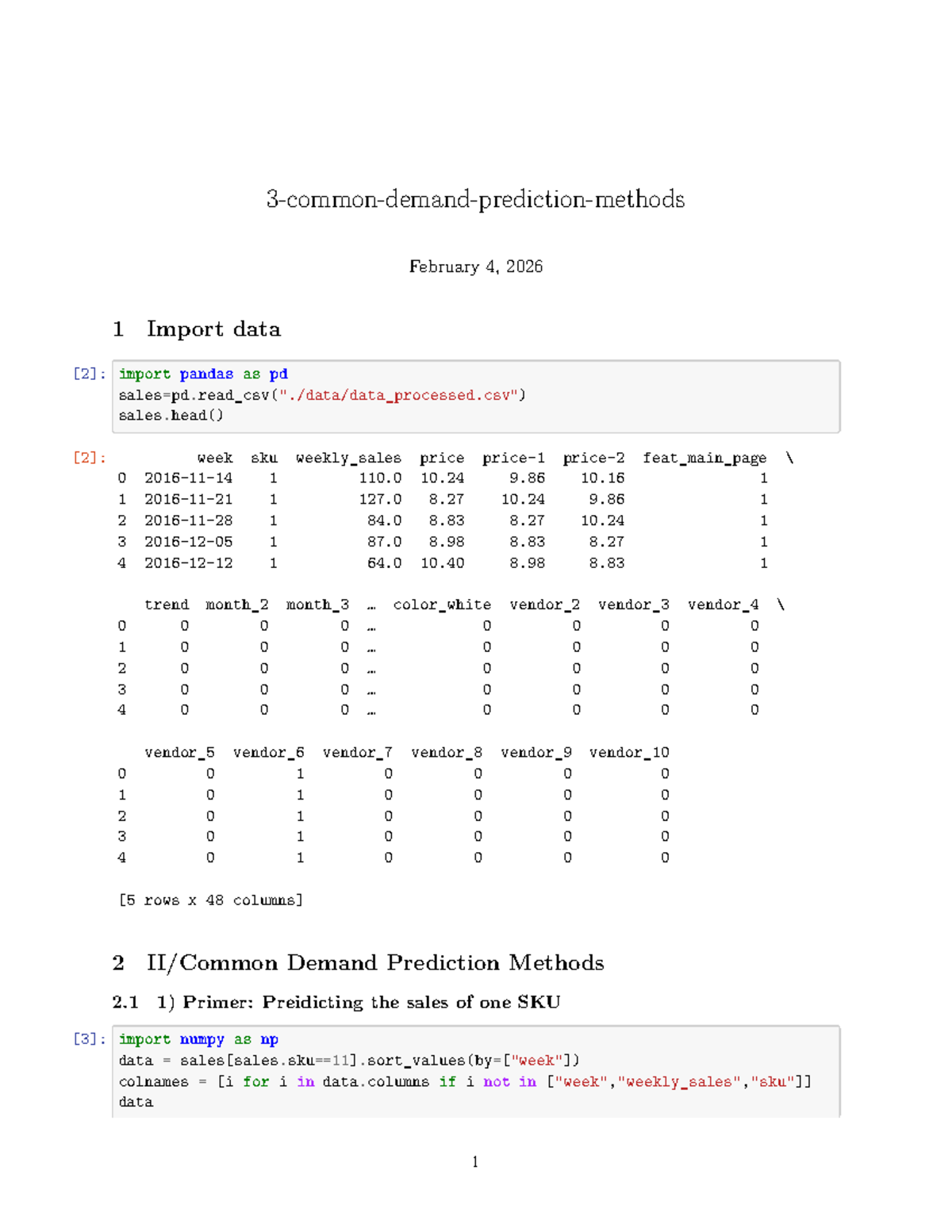 Demand Prediction Methods: A Comprehensive Study (Course Code: 3) - Studocu